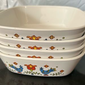 (4) Frienship/Country Corning Ware Mini Casserole P-41